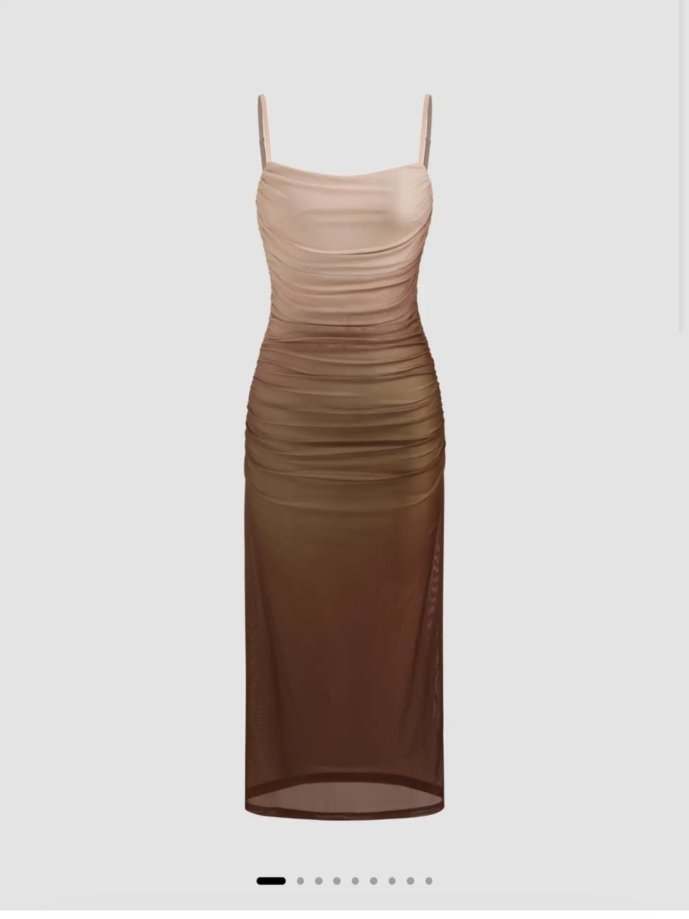 Cider Mesh Gradient Ruched Maxi Dress - Picture 4 of 10